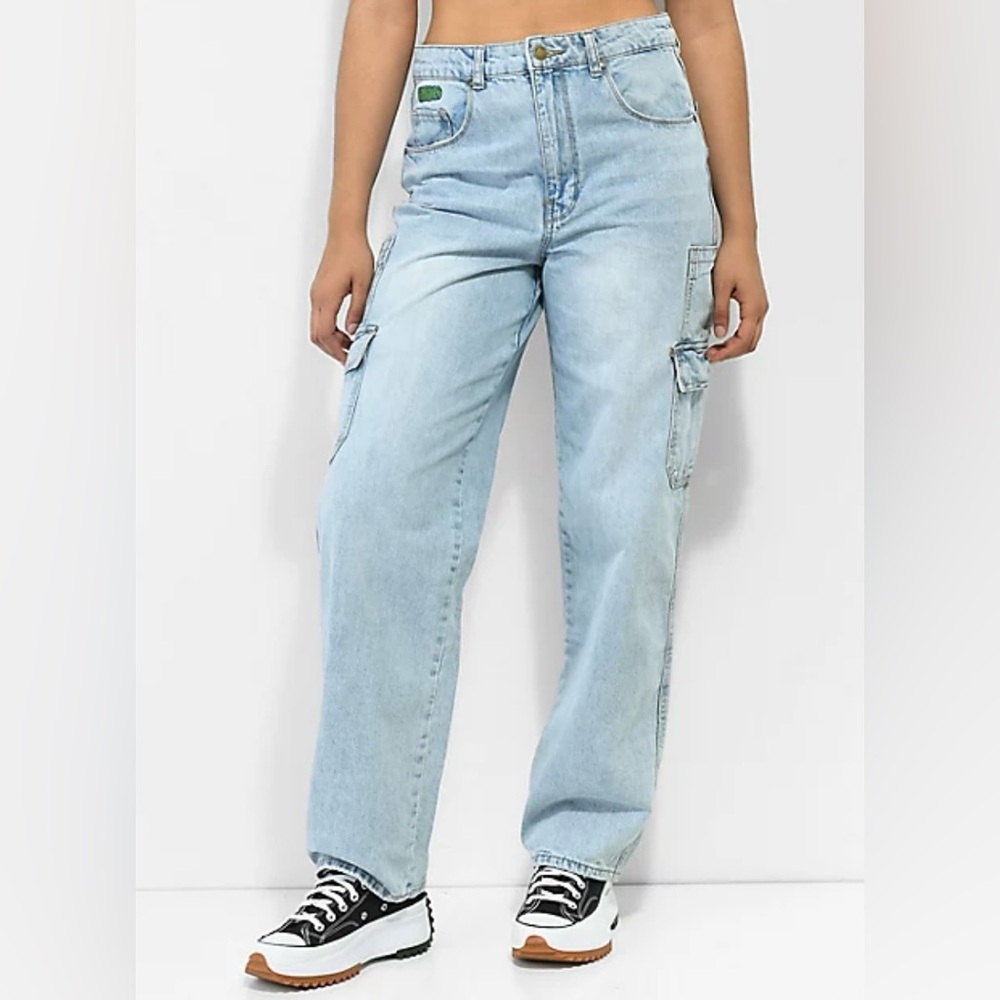 Empyre Tori Light Blue Wash Cargo Skate Jeans